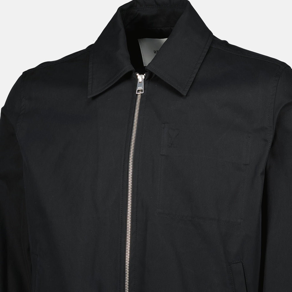 Image of blouson noir ami de coeur by Ami PARIS for Men - Season Spring-Summer 2026 - Detail View 1