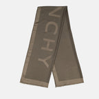 4G scarf, Givenchy scarf, silk wool scarf, luxury accessory, brown scarf