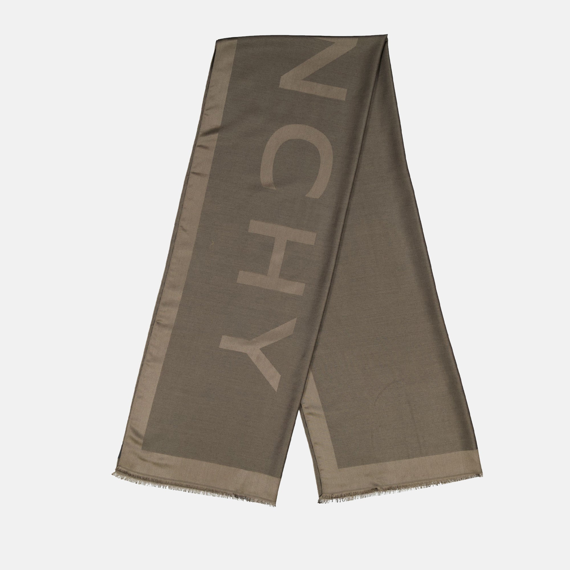 4G scarf, Givenchy scarf, silk wool scarf, luxury accessory, brown scarf