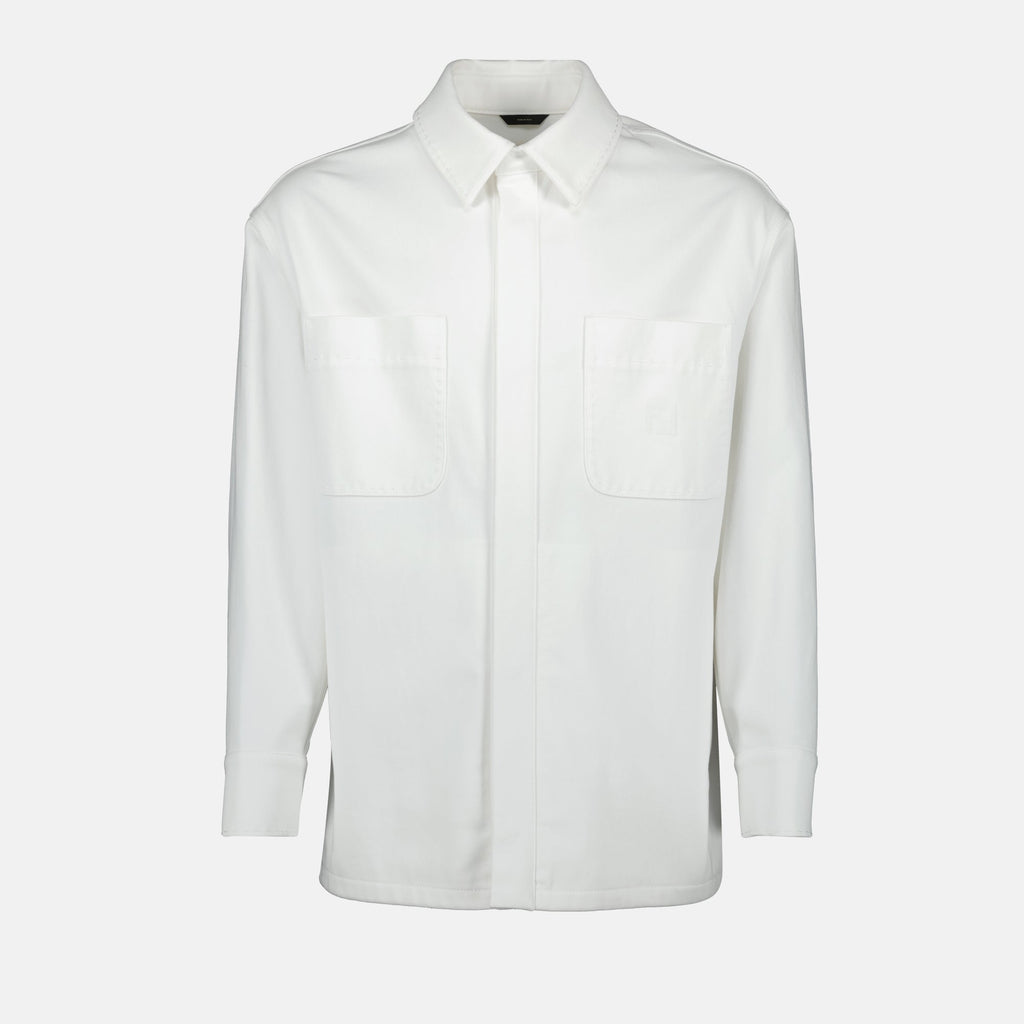 white denim jacket, Fendi, men’s fashion, spring summer collection, stylish outerwear