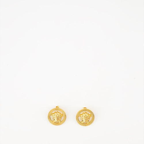 Gold Metal Medusa Earrings