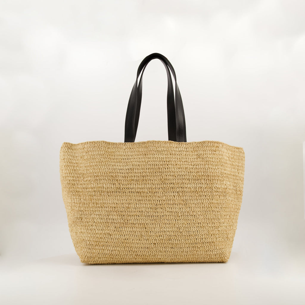 raffia tote bag, Ami Paris, neutral accessories, spring summer 2025, everyday carry