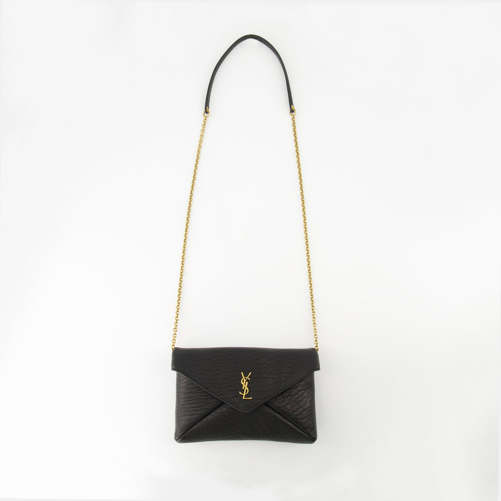 Cassandre Pouch, Saint Laurent bag, black chain pouch, lambskin leather bag, luxury accessory
