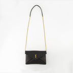 Cassandre Pouch, Saint Laurent bag, black chain pouch, lambskin leather bag, luxury accessory