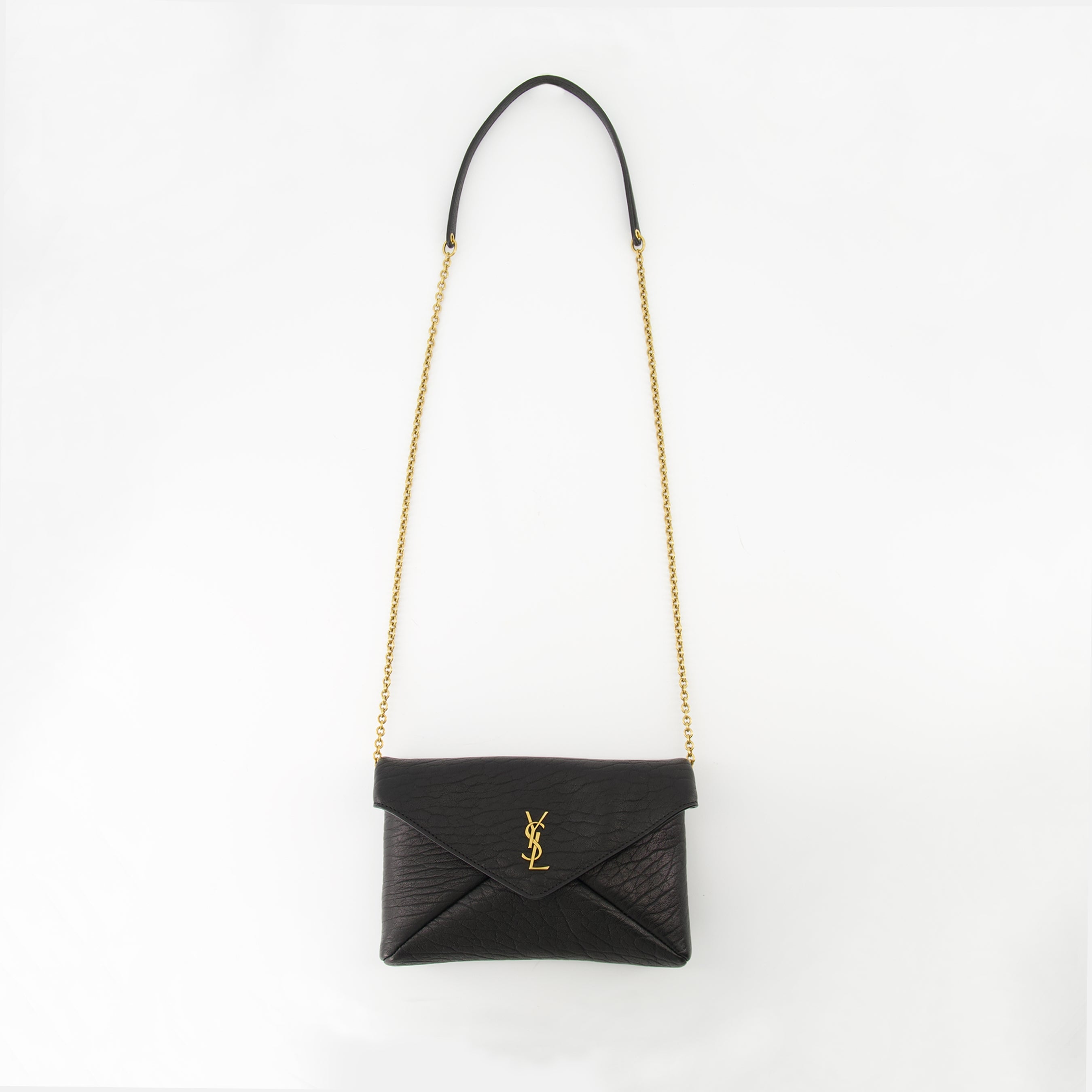 Cassandre Pouch, Saint Laurent bag, black chain pouch, lambskin leather bag, luxury accessory