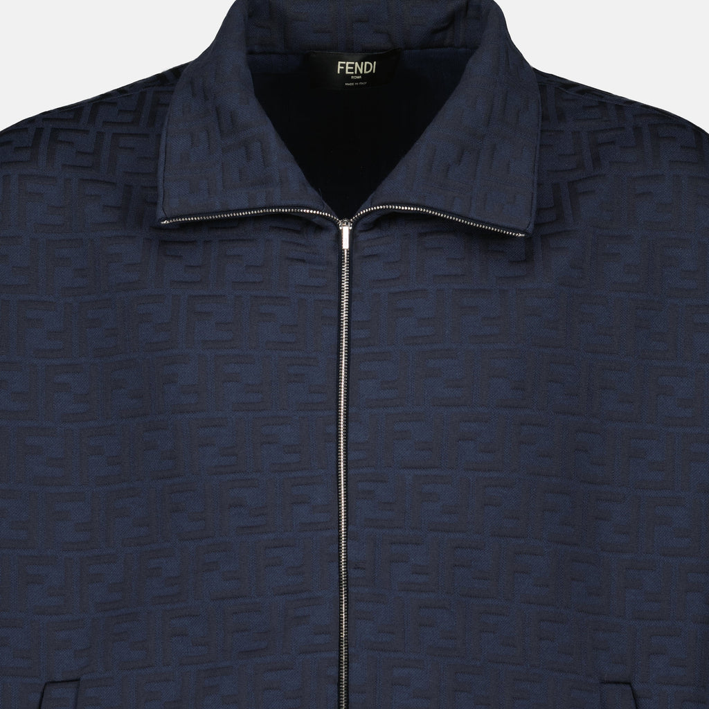 monogrammed jacket, Fendi jacket, navy jacket, men’s apparel, Spring-Summer collection