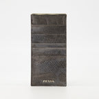 crocodile leather cardholder, grey cardholder, men's accessories, Prada cardholder, luxury leather wallet