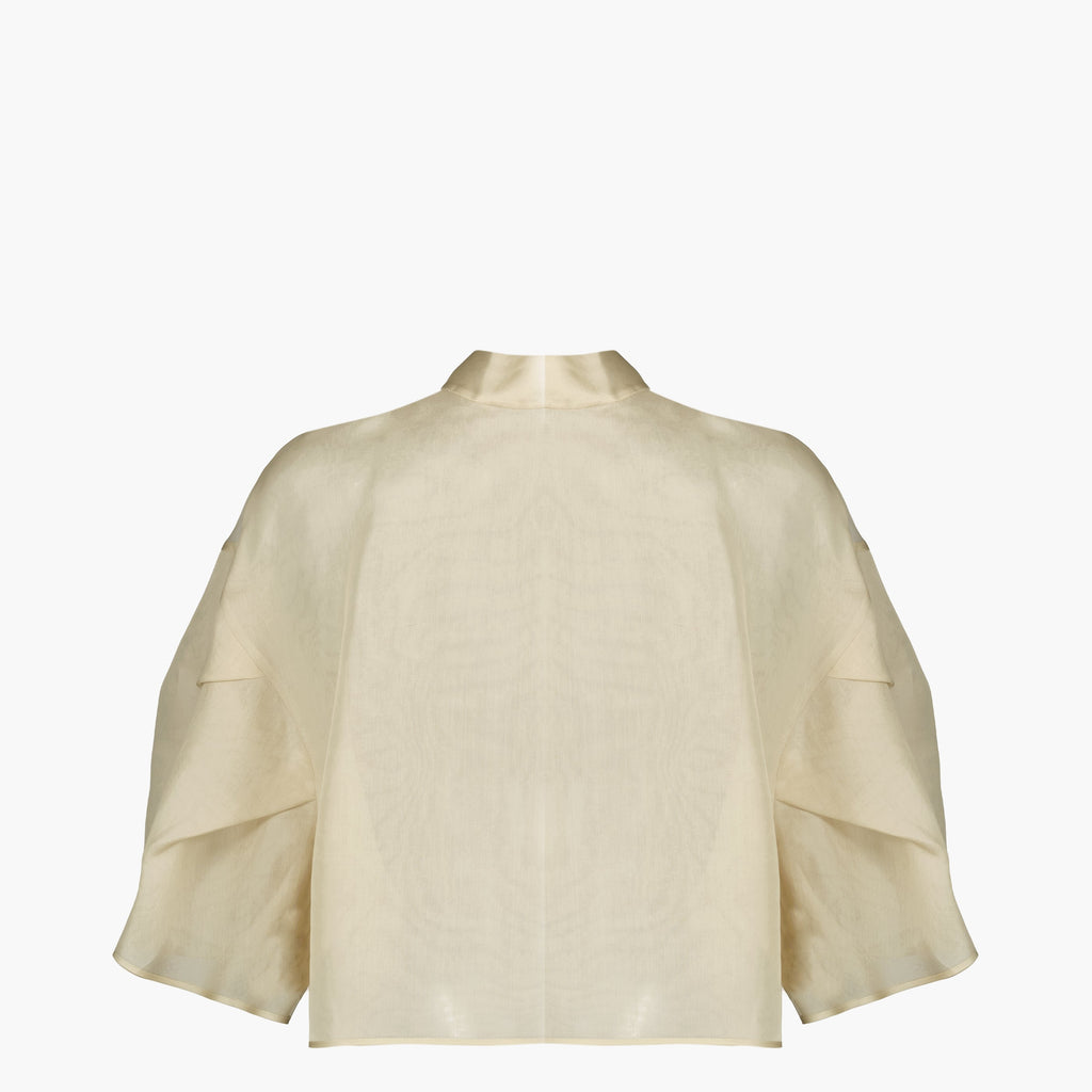 Beige Silk Organza Shirt