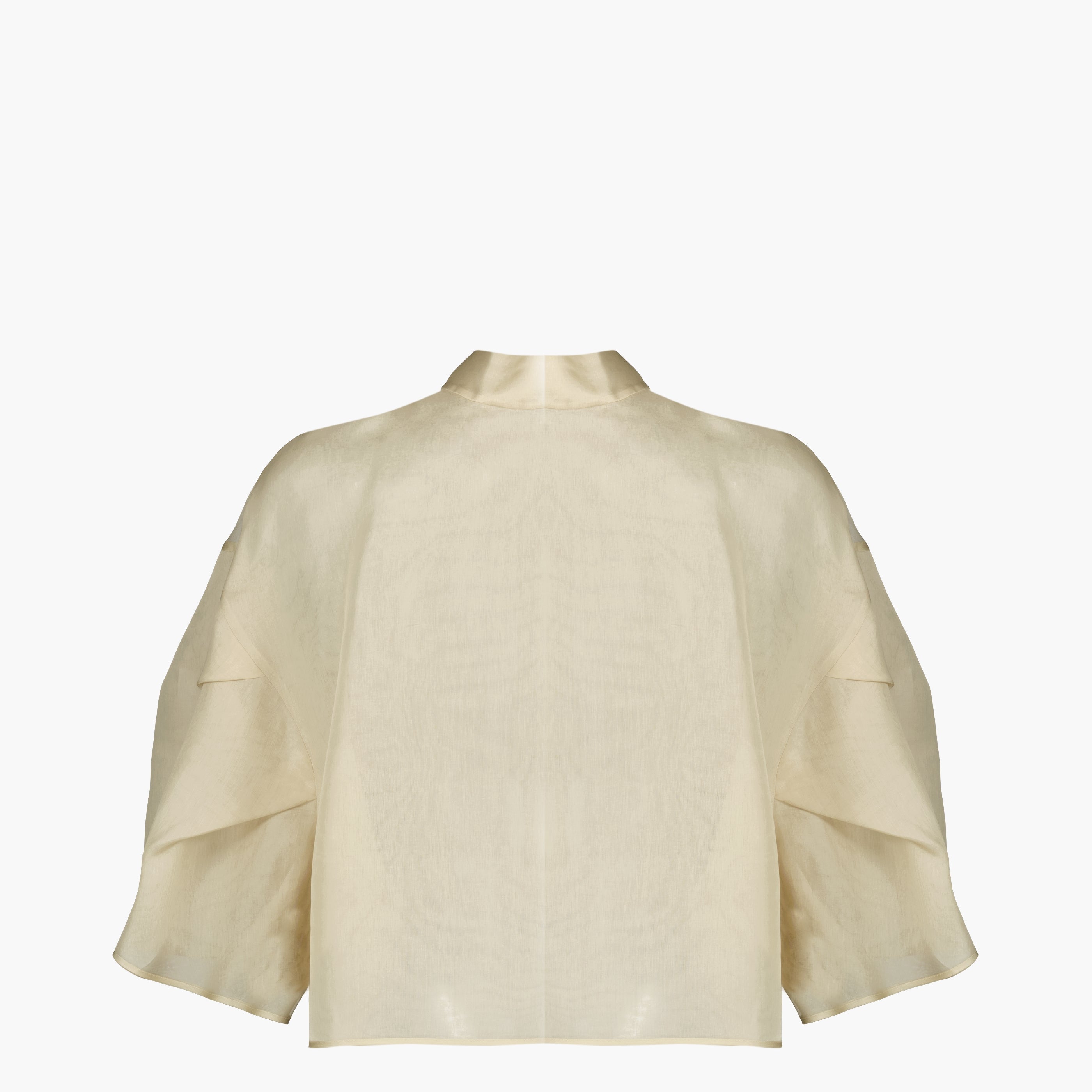 Beige Silk Organza Shirt