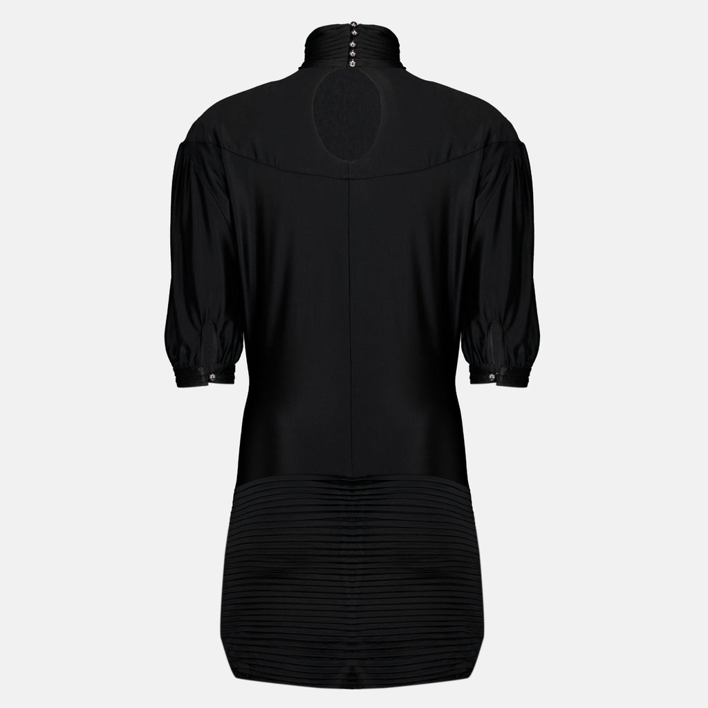 Robe noire à fronces