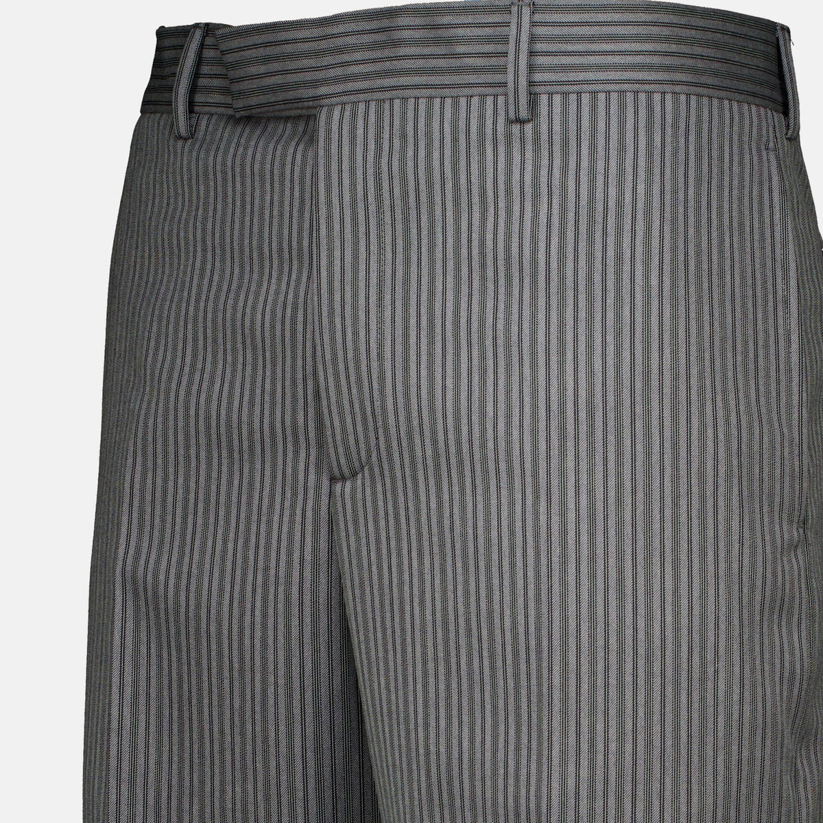 Grau gestreifte, taillierte Hose
