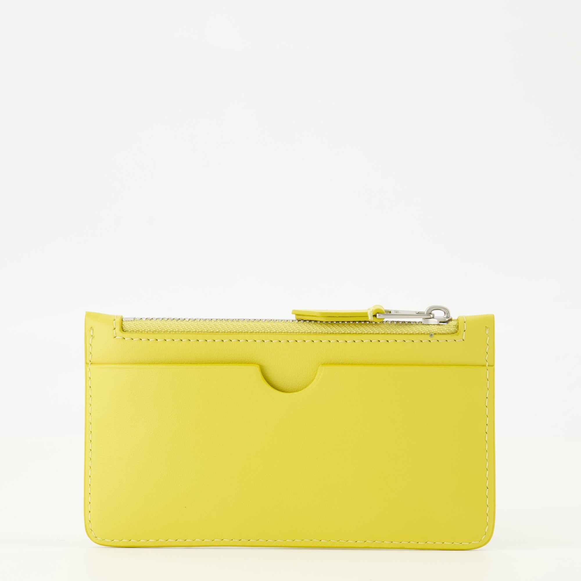 Ami PARISのユニセックス用ami de coeurイエローのジッパーカードホルダーの画像 - シーズン春夏2026 - 後面ビュー