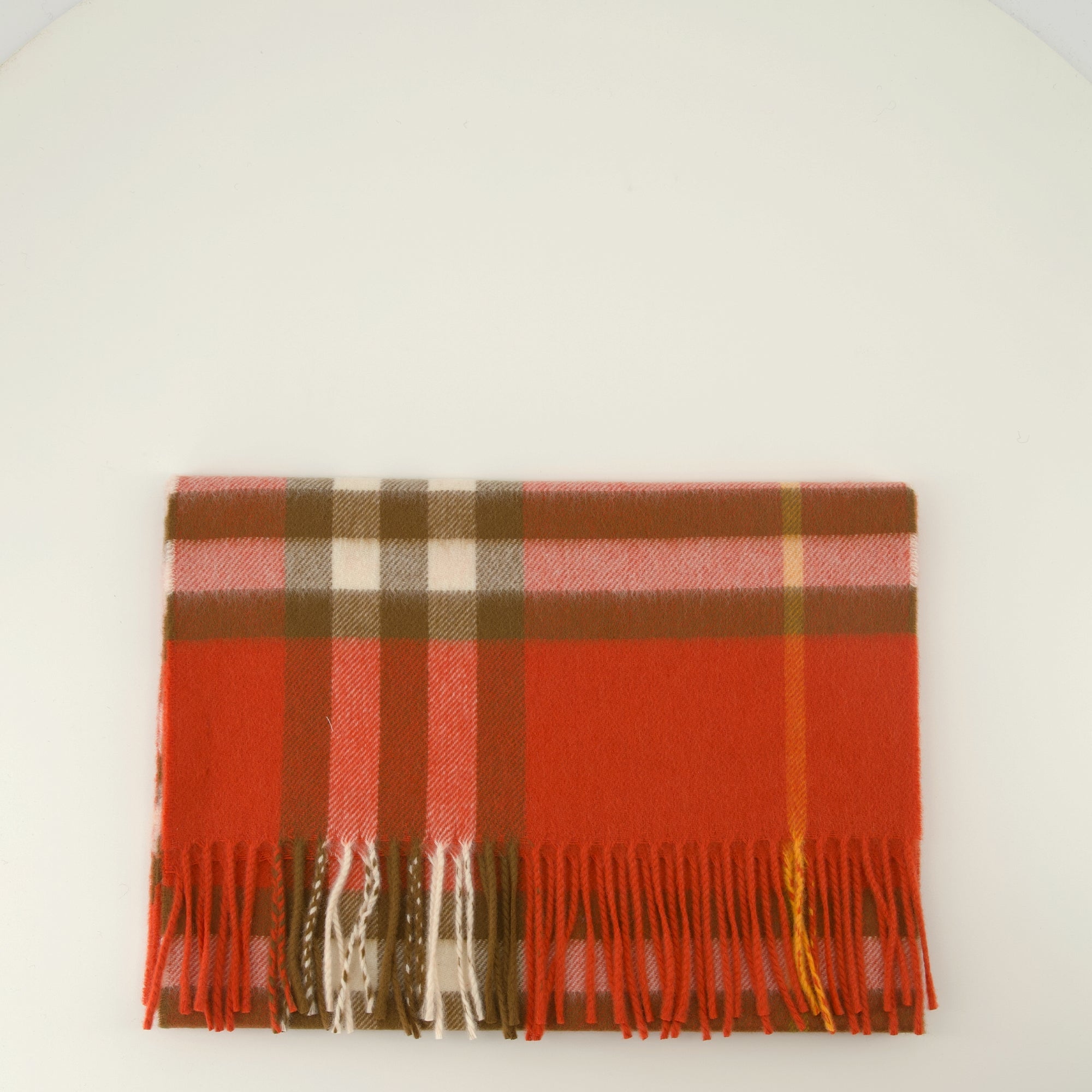 Cashmere Sjekk Oransje Skjerf