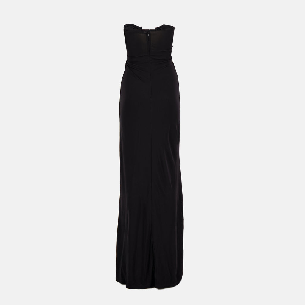 strapless dress, Christopher Esber, black dress, long dress, viscose dress