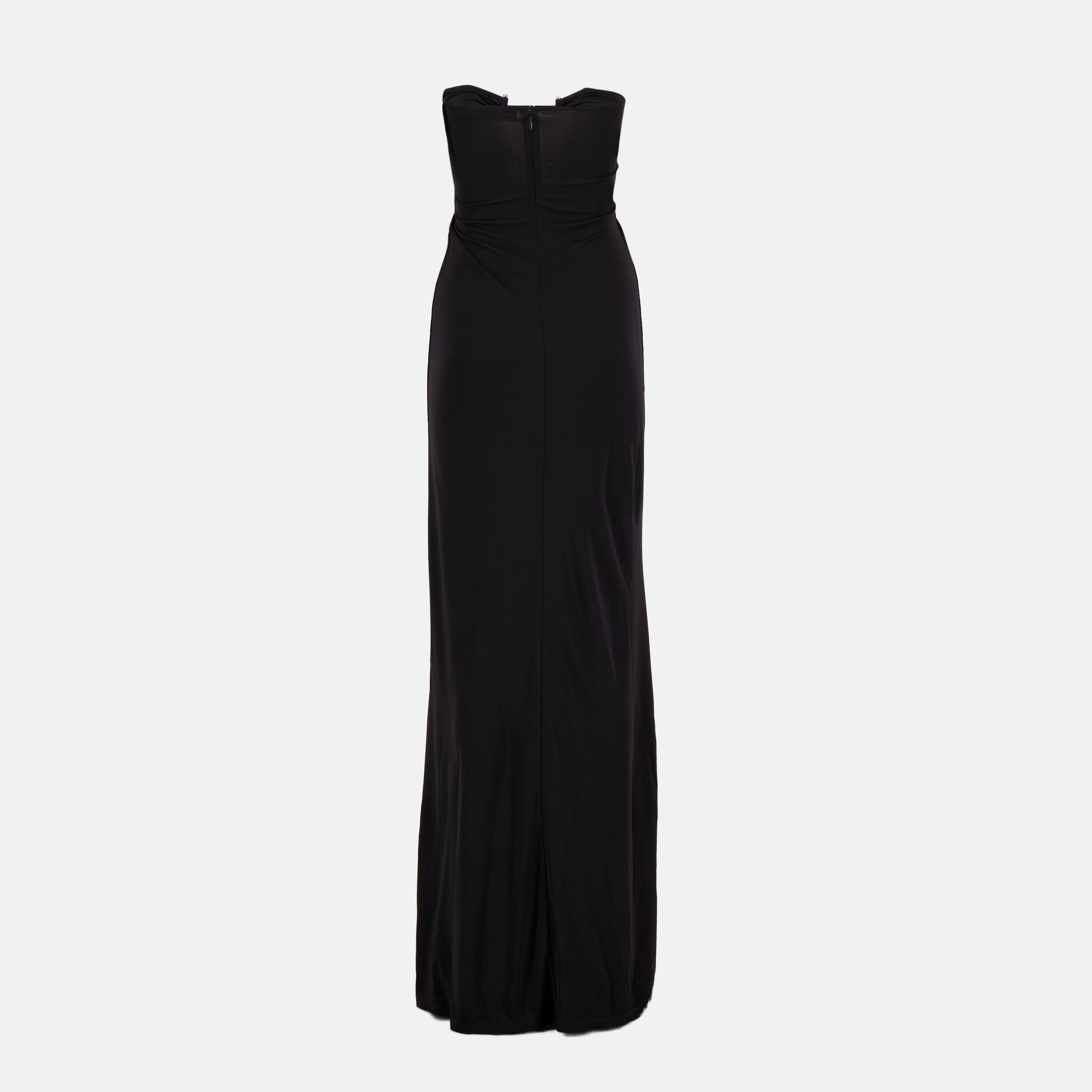 strapless dress, Christopher Esber, black dress, long dress, viscose dress