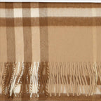 Burberry Scarf, Cashmere, Brown Check, Luxury Accessory, Fringed Edges