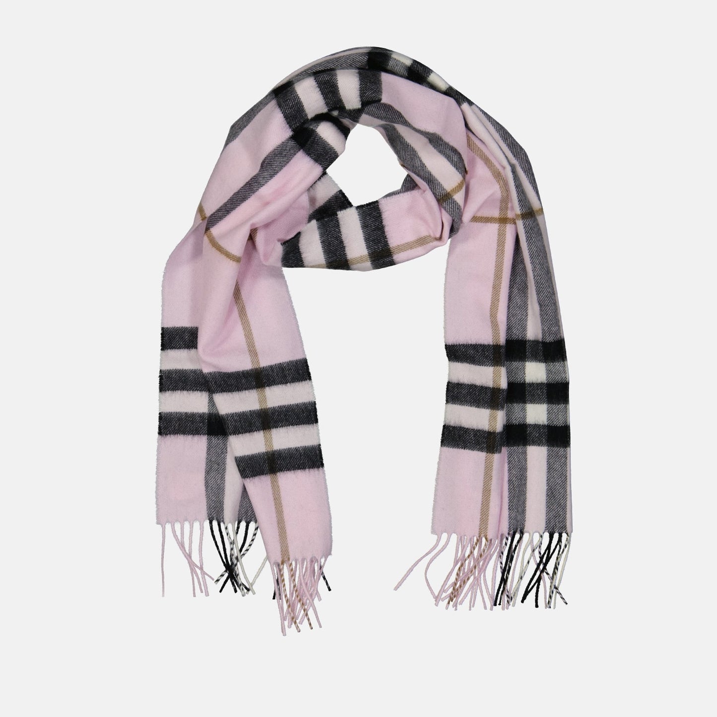 Burberry, cashmere scarf, check pattern, unisex scarf, luxury accessories