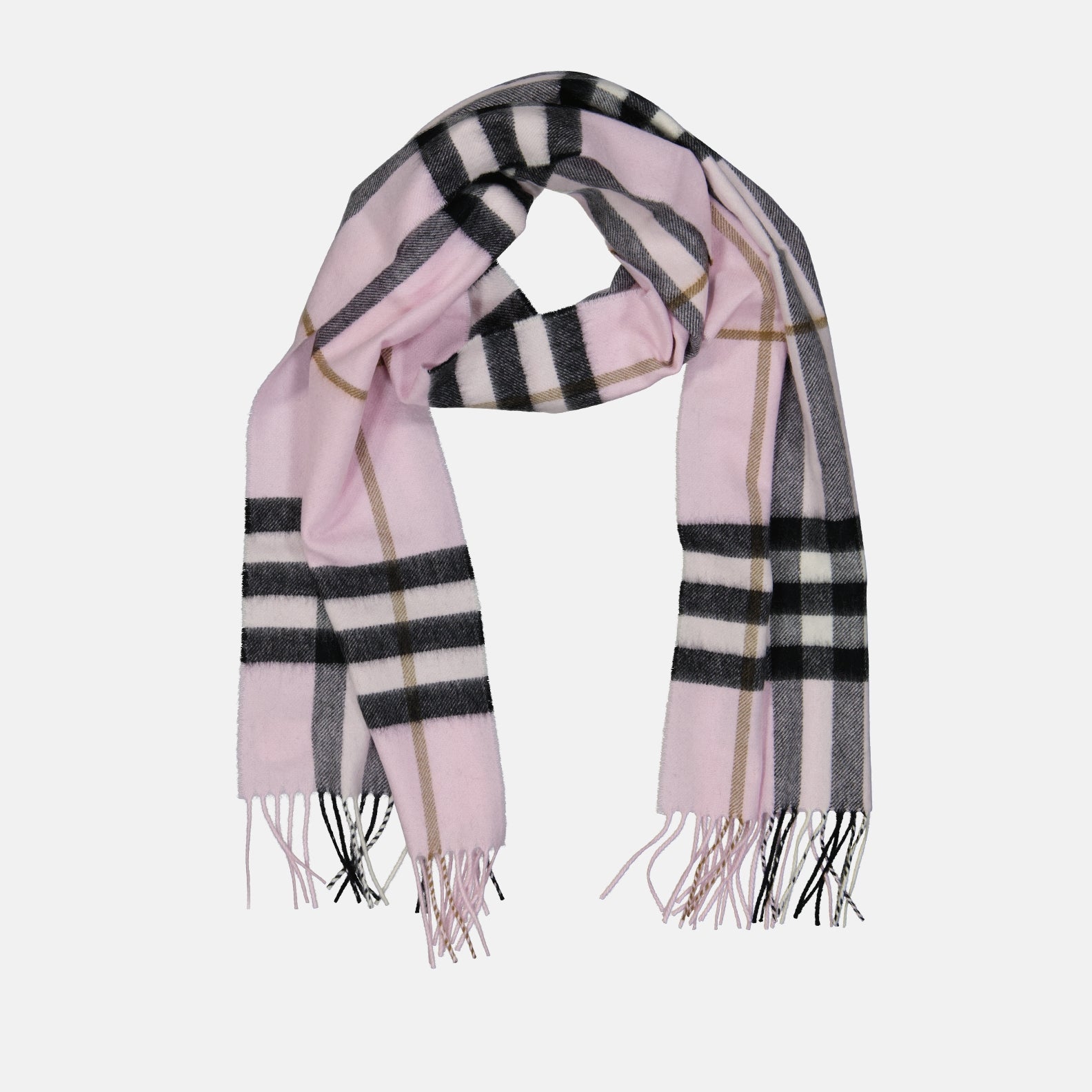 Burberry, cashmere scarf, check pattern, unisex scarf, luxury accessories