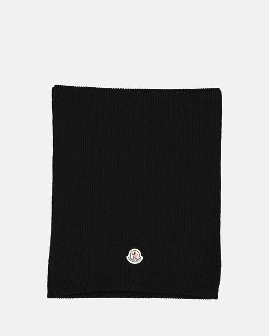 Moncler Scarf, Luxury Accessory, Black Scarf, Women's Fashion, Elegant Style