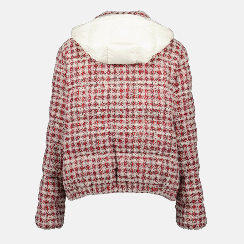 Moncler jacket, Andronne Down Jacket, tweed and lurex outerwear, cropped jacket, autumn winter fashion