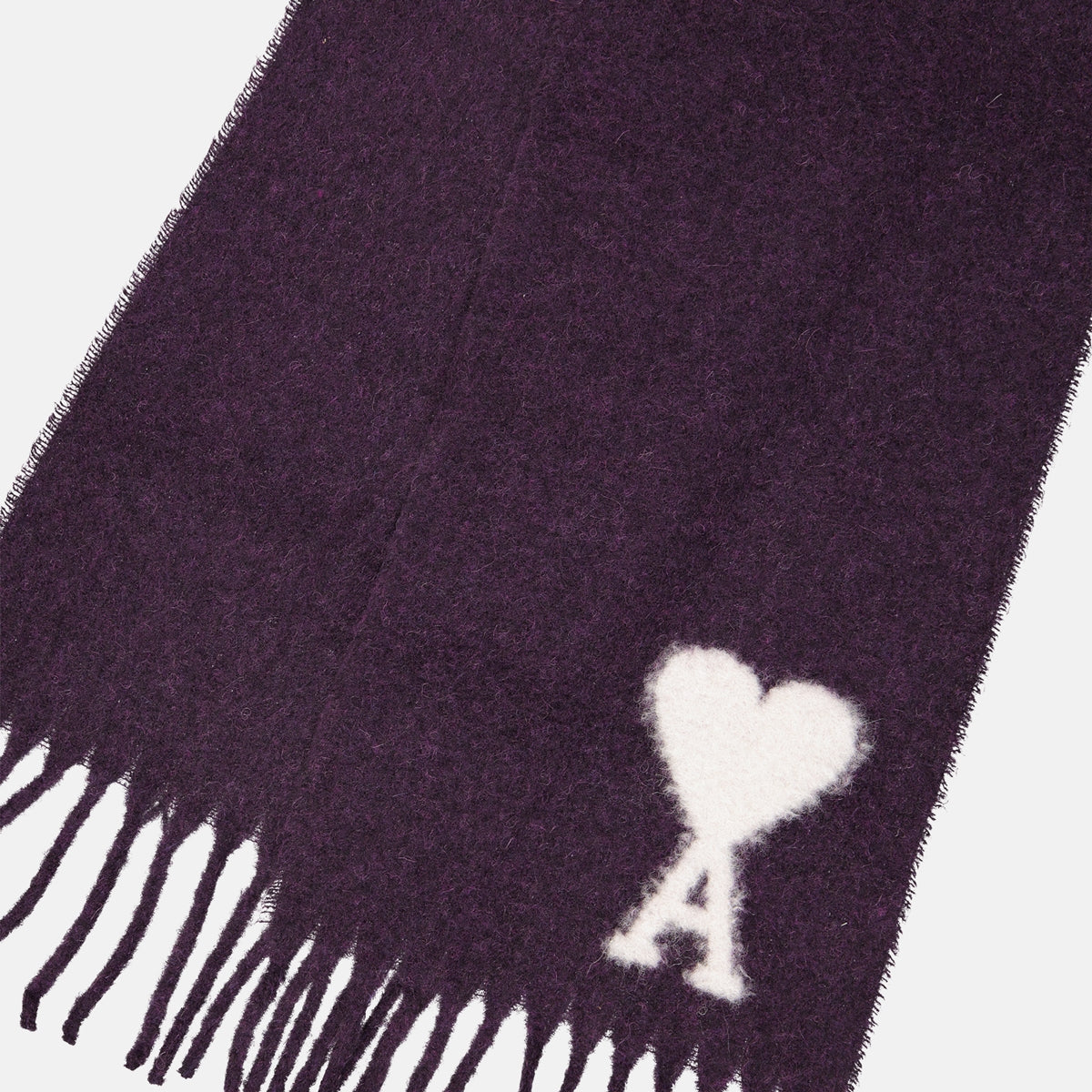 Ami de Coeur scarf, Alpaca scarf, Violet scarf, AMI Paris, Autumn-Winter 2024