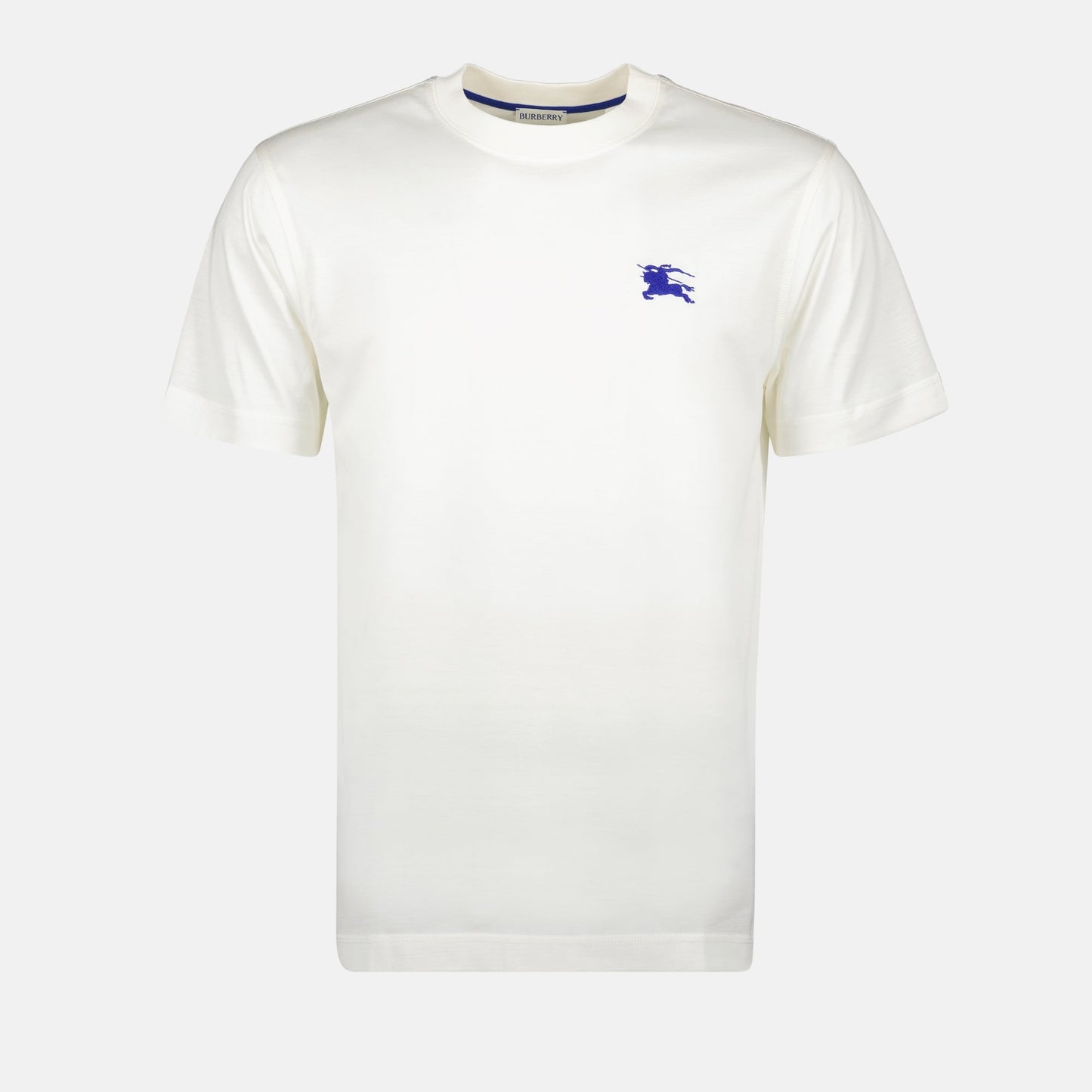 Burberry T-shirt, embroidered logo, white cotton tee, Spring-Summer 2024, classic round neck