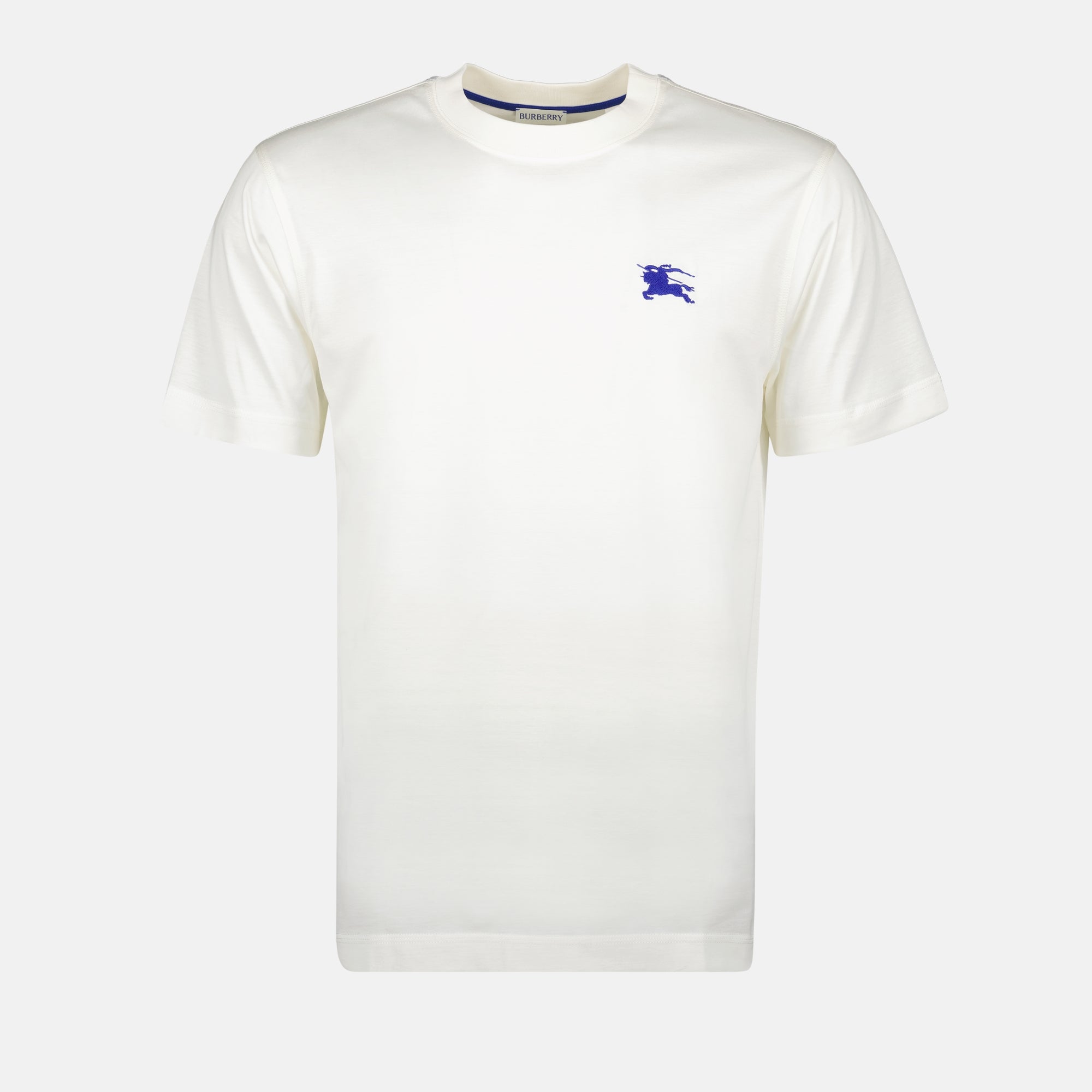 T-shirt Bianco con Logo Ricamato