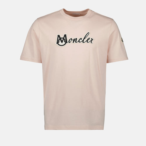 T-shirt brodé logo rose clair