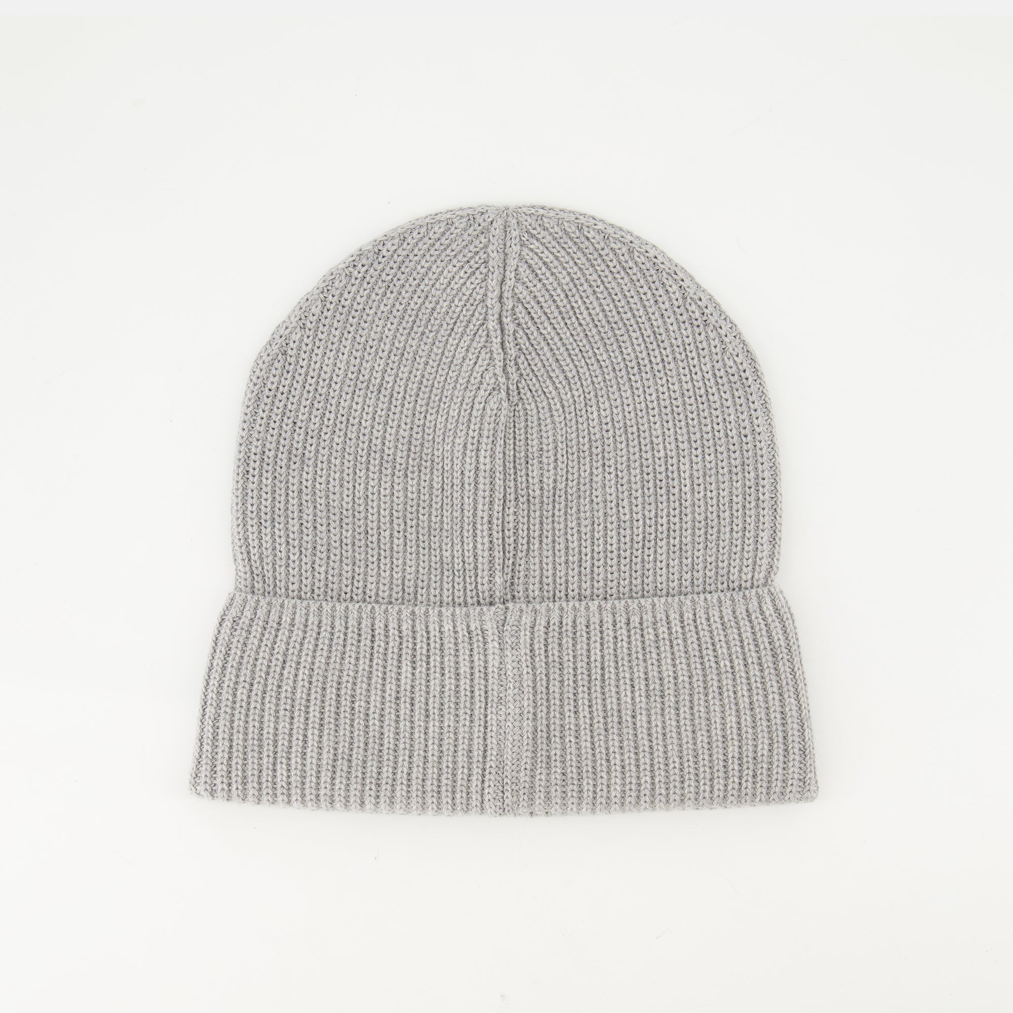 grey knit beanie, logo beanie, Moncler accessories, ribbed knit hat, winter fashion