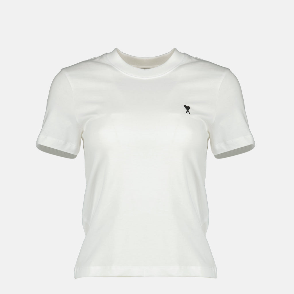 Image of Ami de Coeur White T-Shirt by Ami PARIS for Women - Season Spring-Summer 2026 - Front View
