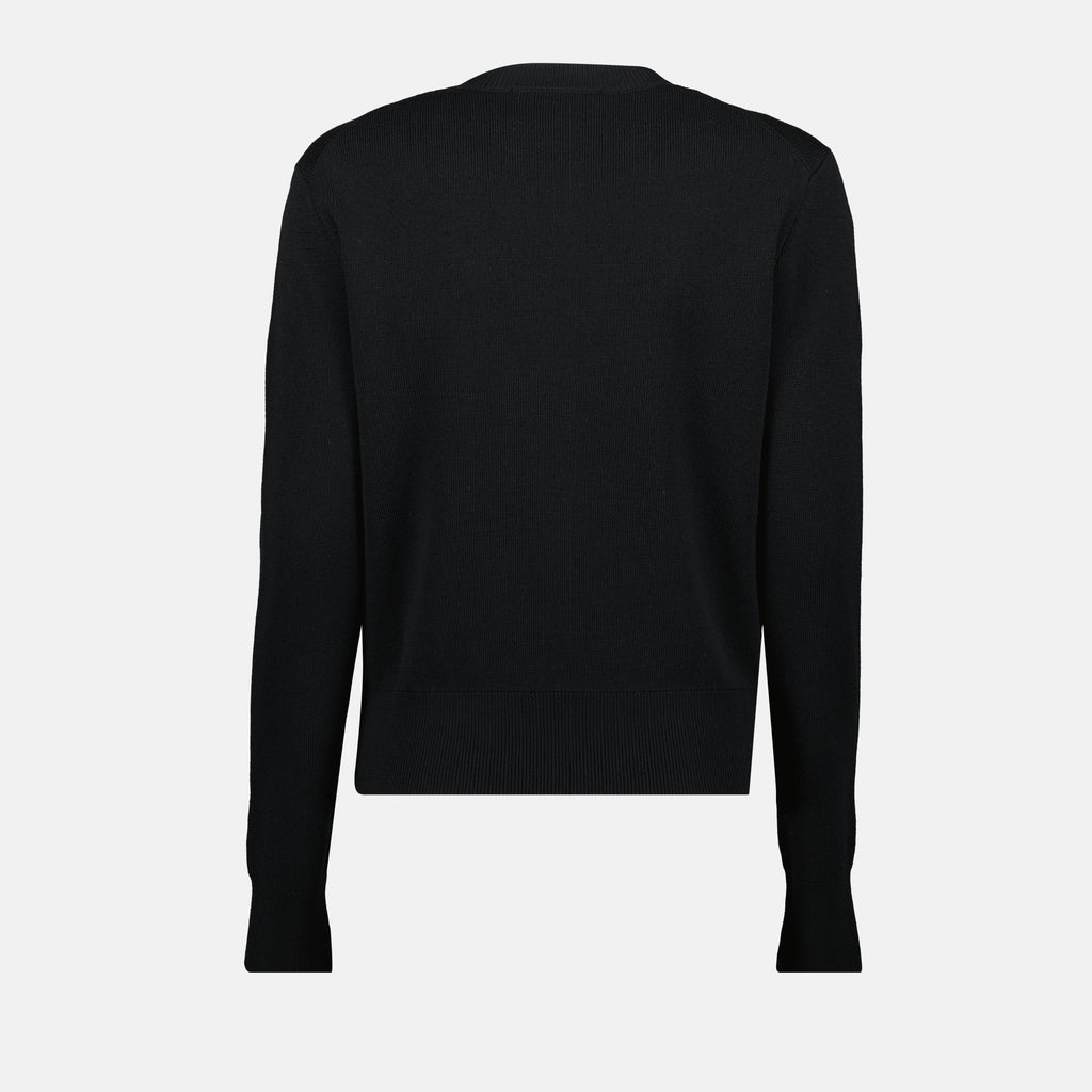 Image of Ami de Coeur Black Sweater by Ami PARIS for Women - Season Autumn-Winter 2025 - Product detail view 1
