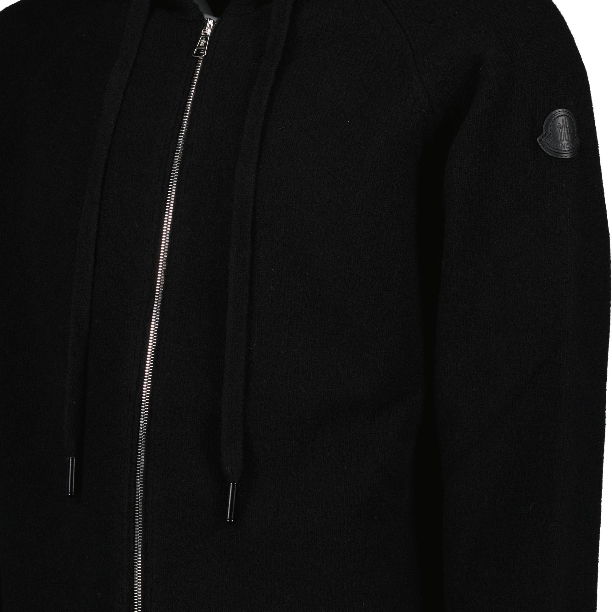 black cardigan, luxury knitwear, wool cashmere blend, zip-up cardigan, elegant men's fashion