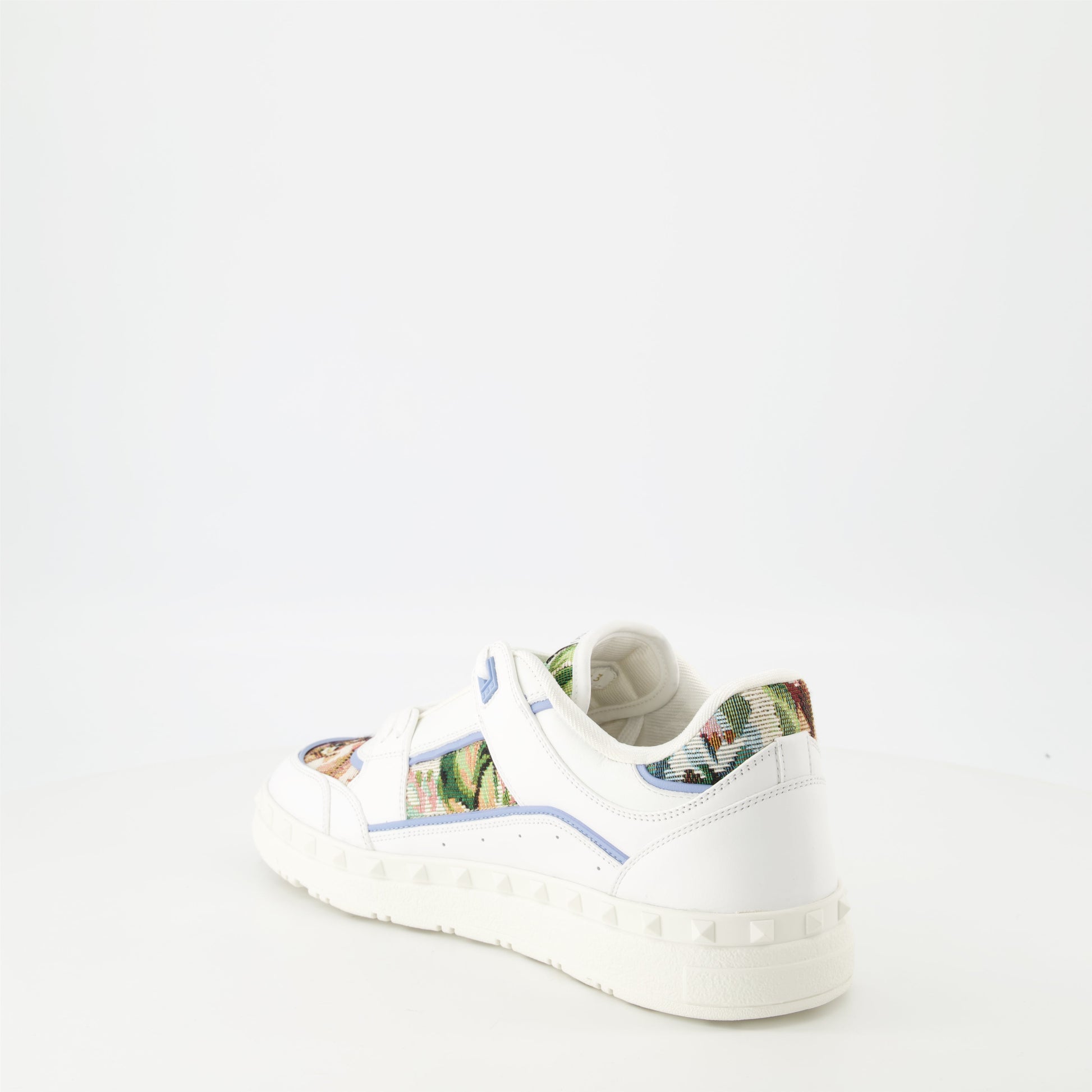 Freedots Sneakers, Valentino, Embroidered Sneakers, Leather Sneakers, Floral Motif Sneakers