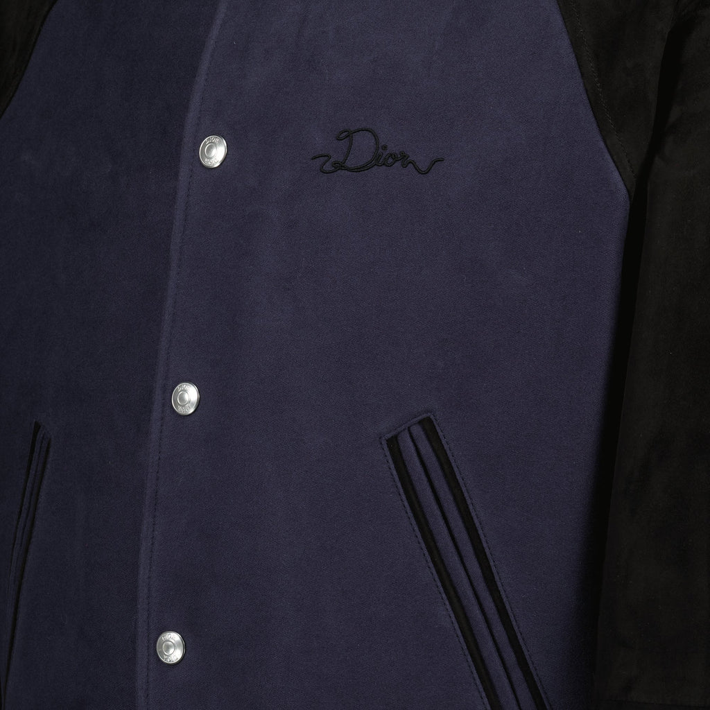 Image of Dior Varsity Jacket - Navy by Dior for Men - Season Spring-Summer 2026 - Detail View 1