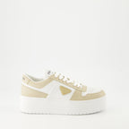 Image of Baskets Downtown Platform Sneakers by Prada for Women - Season Autumn-Winter 2024 - Right Side View