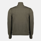 Bilde av Kakhi Zip Cardigan fra Moncler for menn - Sesong Høst-Vinter 2025 - Bak Utsikt