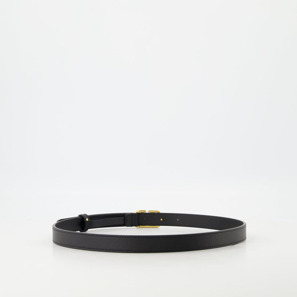 VLogo Belt, Valentino Garavani, black leather belt, adjustable belt, designer accessories