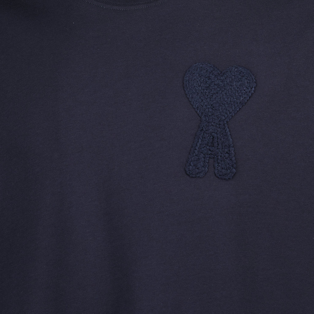 navy T-shirt, organic cotton t-shirt, AMI Paris, Ami de coeur, casual wear