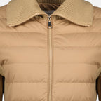 Image of Beige Bi-Material Cardigan by Moncler for Women - Season Spring-Summer 2026 - Detail View 2