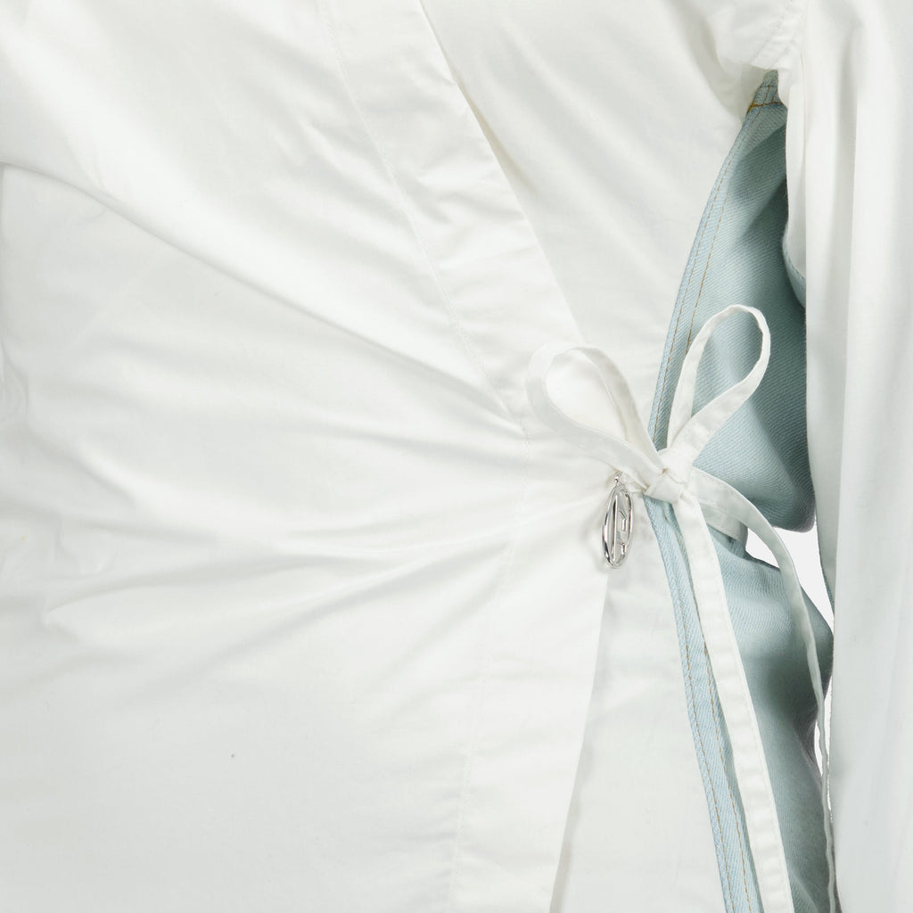 여성을 위한 디젤의 화이트 C-델파이 덴 셔츠 이미지 - 시즌 봄-여름 2025 - 세부사항 보기 5