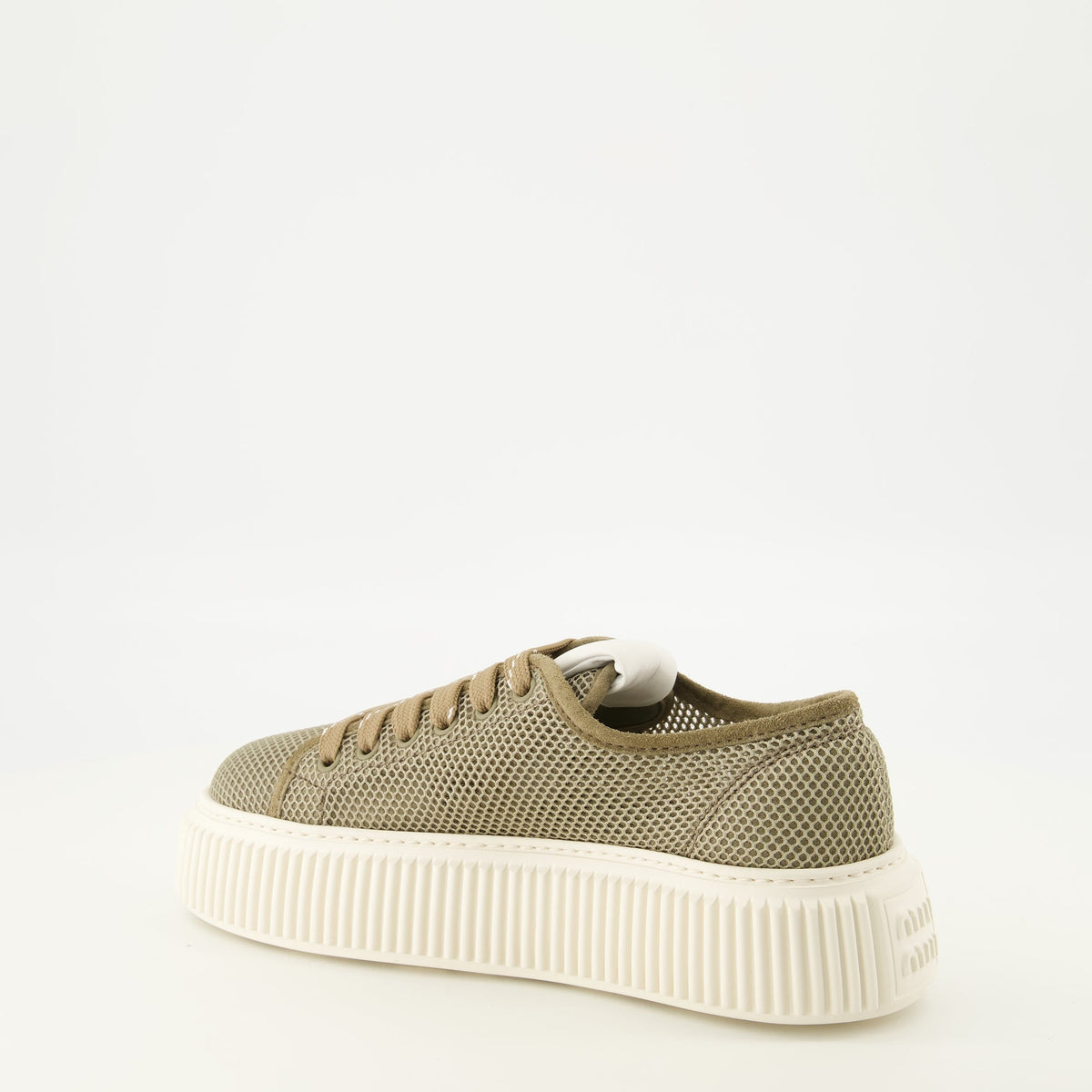 Braune Plattform-Mesh-Sneaker
