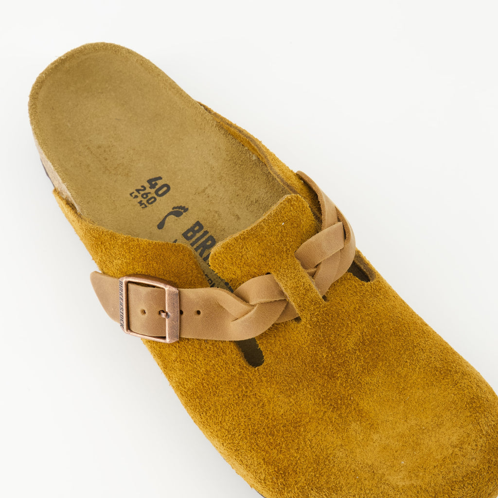 Image de mules tressées Boston par Birkenstock pour femmes - Saison Printemps-Été 2025 - Vue de détail supérieure