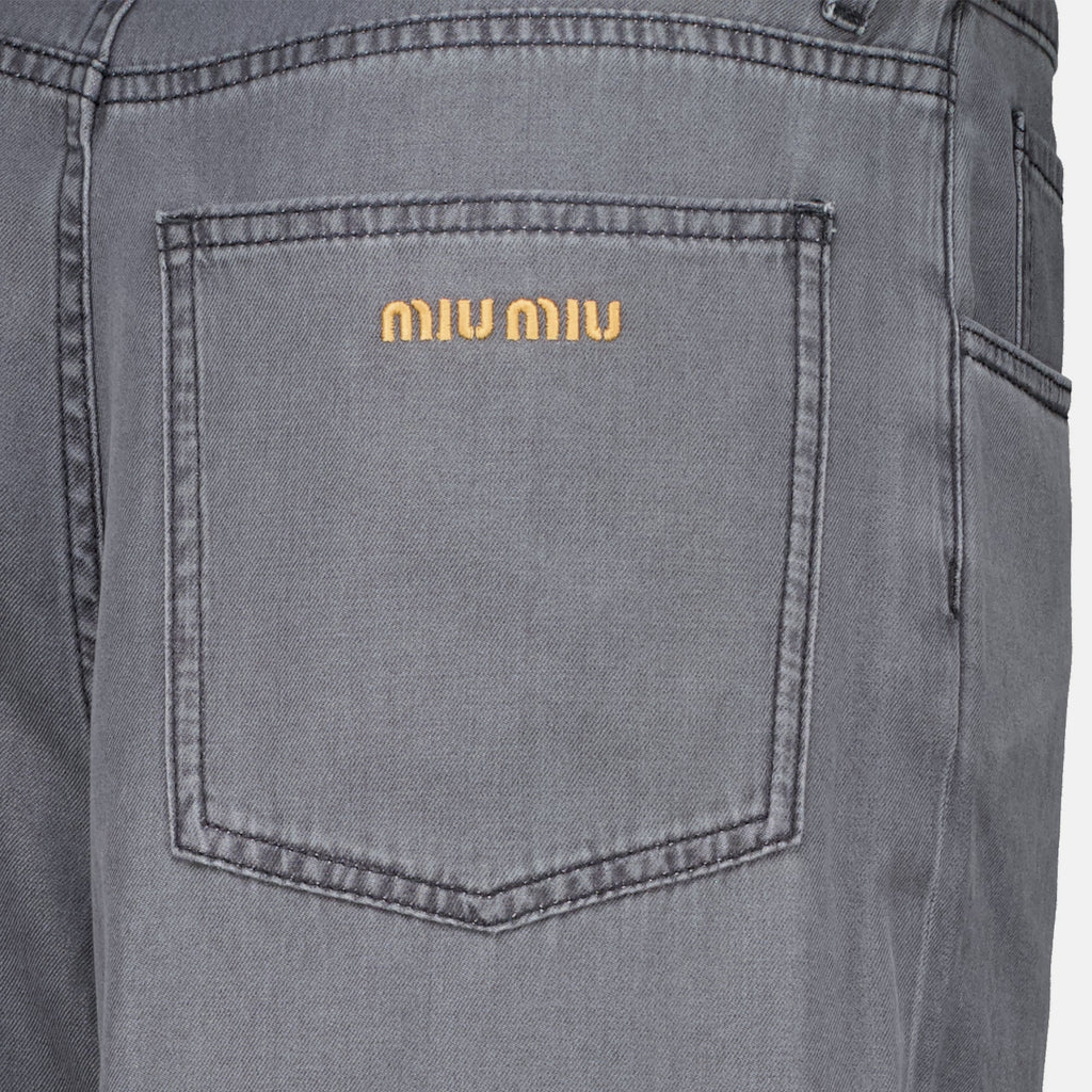 Jeans en Denim Chambray Gris