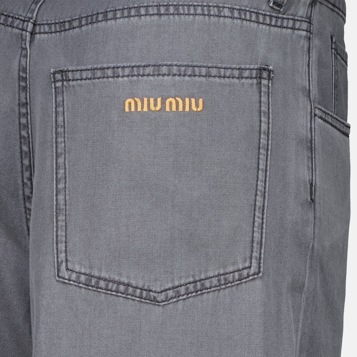 Jeans en Denim Chambray Gris