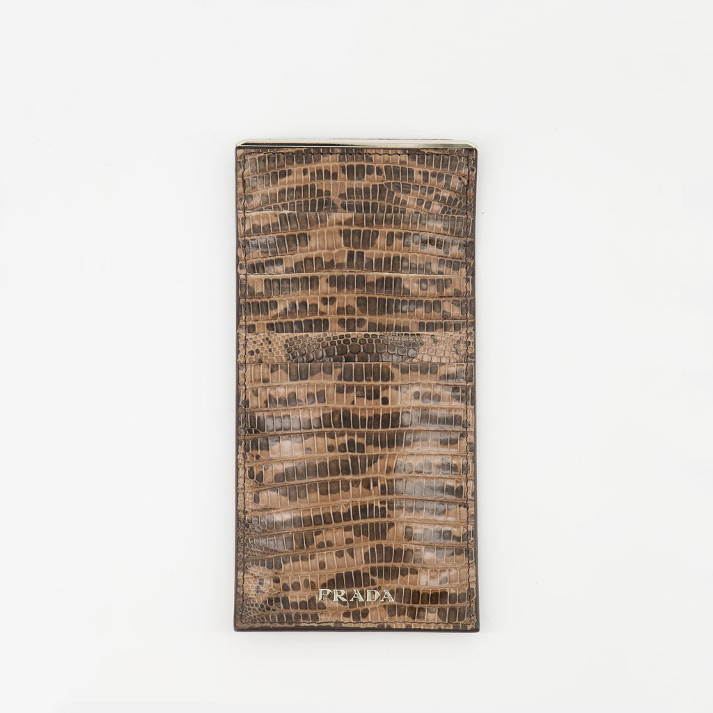 Prada card holder, leather card holder, python effect wallet, men's accessories, luxury wallets