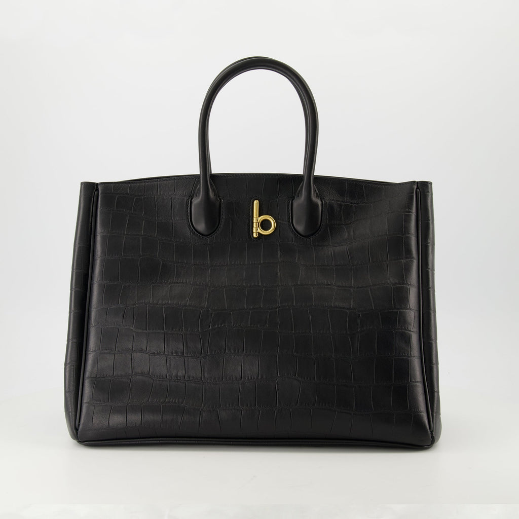 Rocking Horse tote bag, croc-effect leather bag, designer handbag, Burberry tote, luxury accessories