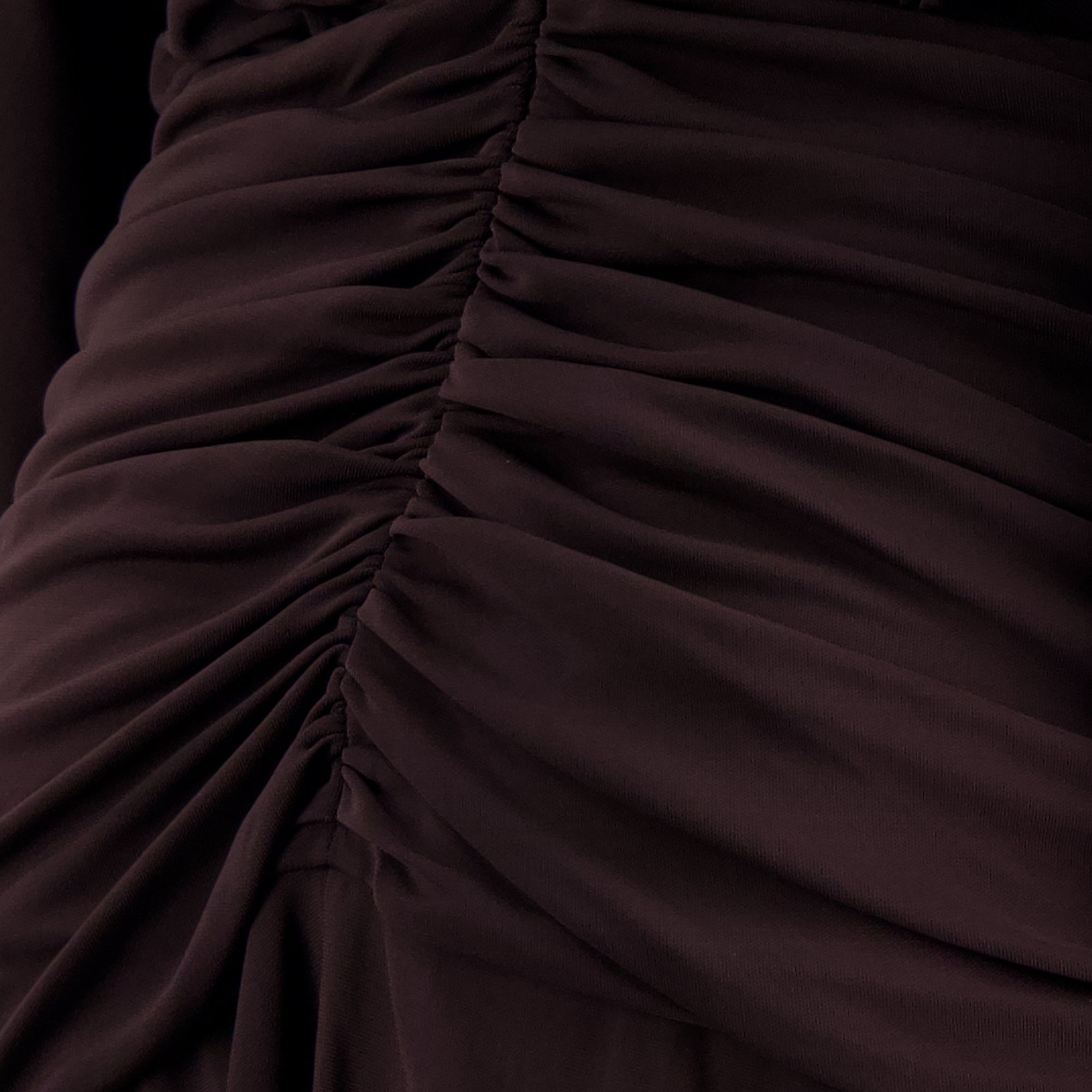 Image of Brown Draped Mini Dress by Christopher Esber for Women - Season Spring-Summer 2026 - Detail View 2