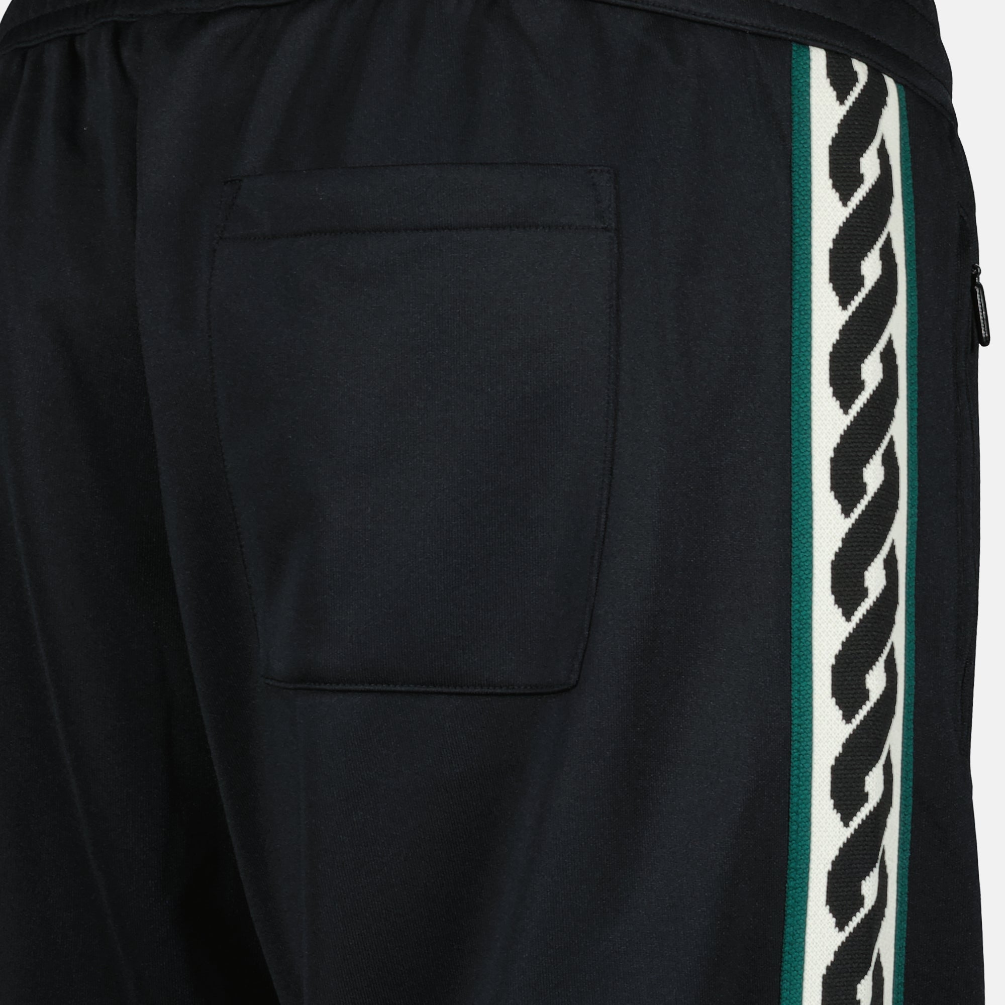 black sweatpants, Drole De Monsieur, loose fit trousers, contrast details, men's athletic wear