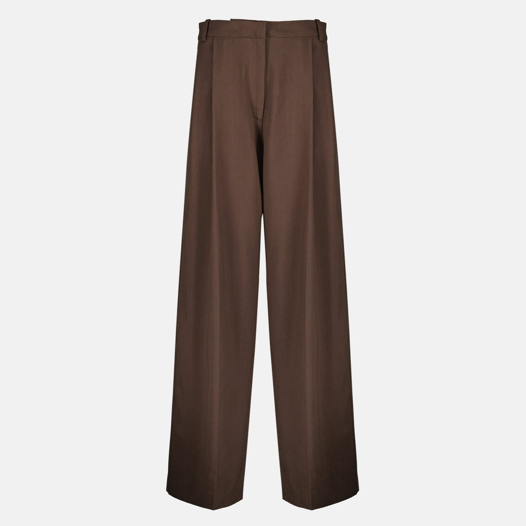 Pantalones Anchos de Algodón Marrón - Primavera/Verano 2026