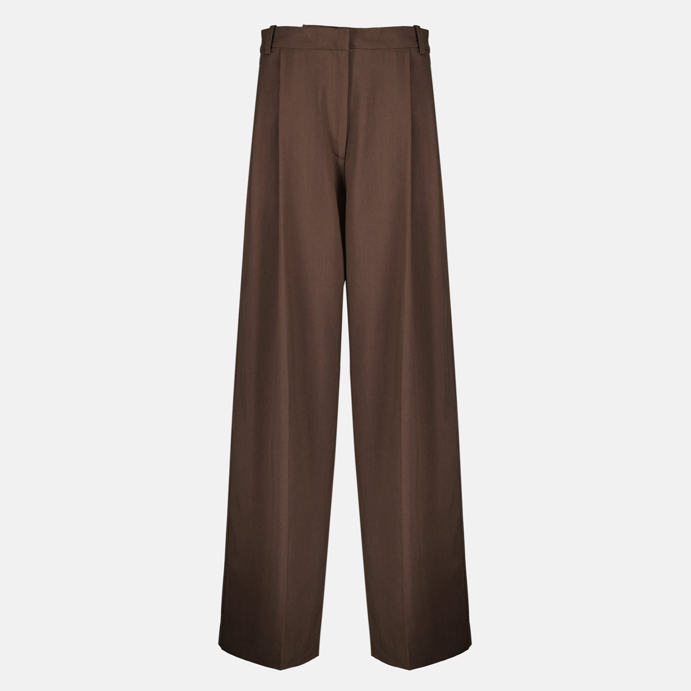 Brown Cotton Wide-Leg Trousers - Spring/Summer 2026